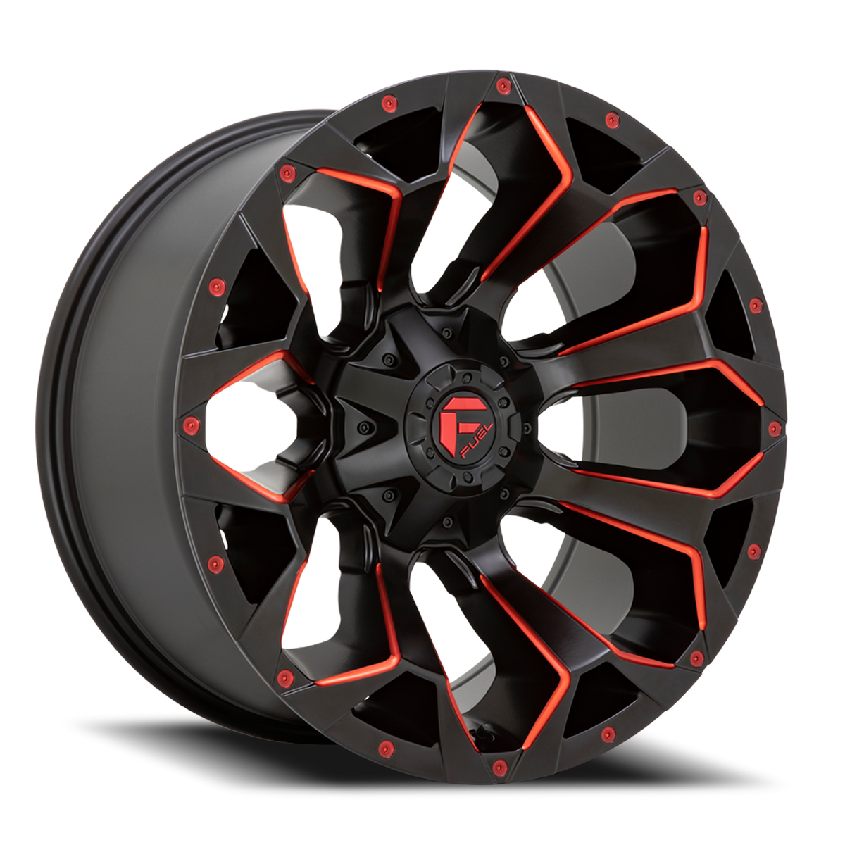 Aluminum Wheels 18X9 Assault D787 5 On 114.3/5 On 127 Matte Black Milled Red Tint 78.1 Bore -12 Offset Fuel Off Road Wheels