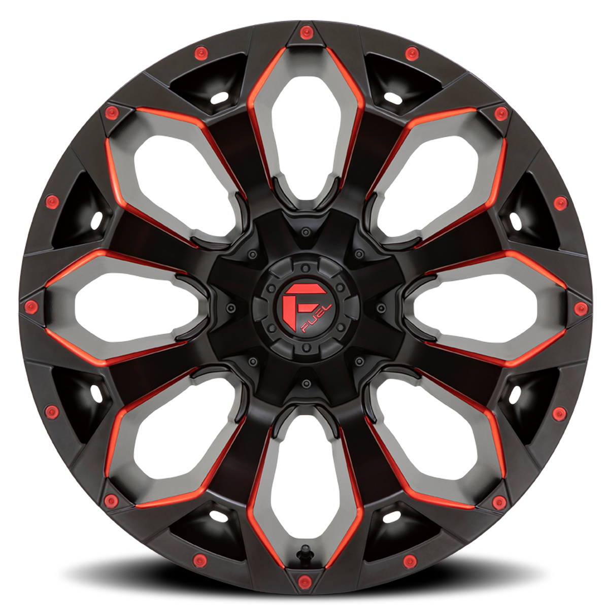 Aluminum Wheels 20X9 Assault D787 5 On 114.3/5 On 127 Matte Black Milled Red Tint 78.1 Bore 1 Offset Fuel Off Road Wheels
