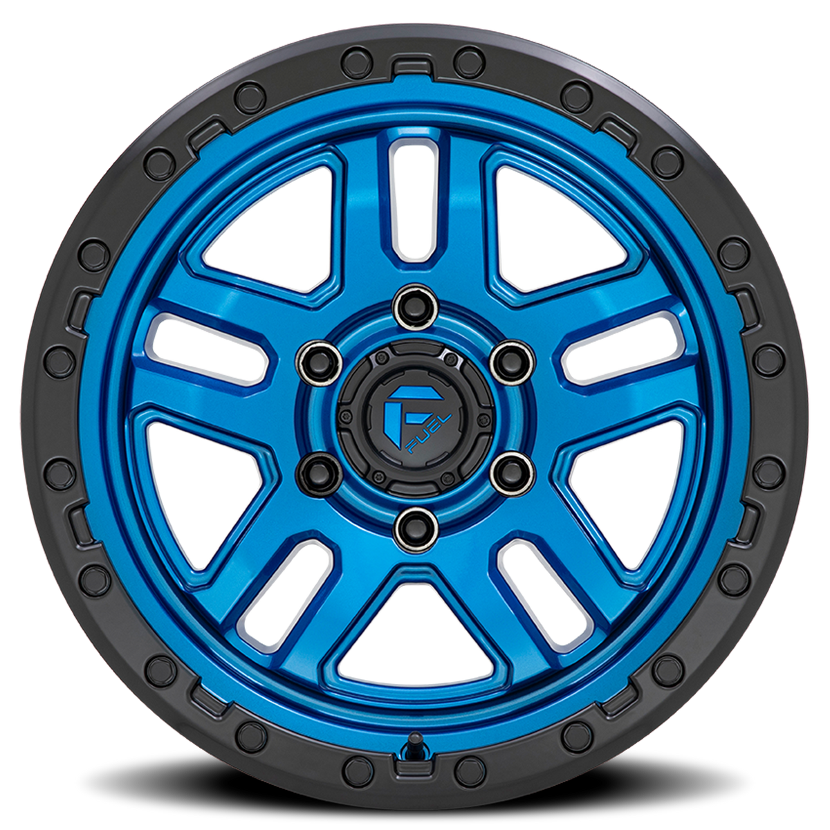 Aluminum Wheels 17X9 AMMO D790 6 On 135 Blue W/Black Lip 87.1 Bore -12 Offset Fuel Off Road Wheels