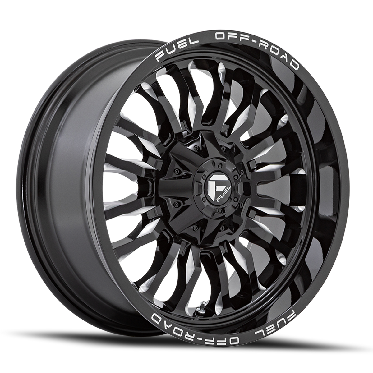 Aluminum Wheels 20X9 Arc D795 8 On 180 Gloss Black Milled 124.2 Bore 1 Offset Fuel Off Road Wheels