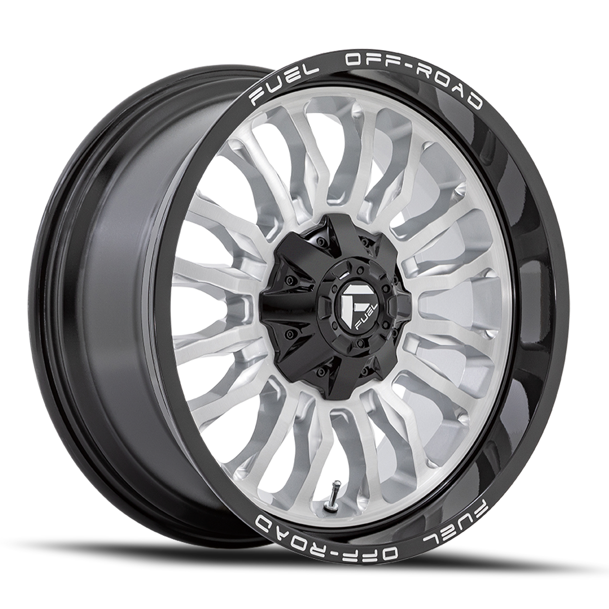 Fuel Off-Road Aluminum Wheels 22X10 Arc D798 Silver/Brushed Face-Milled Black Lip