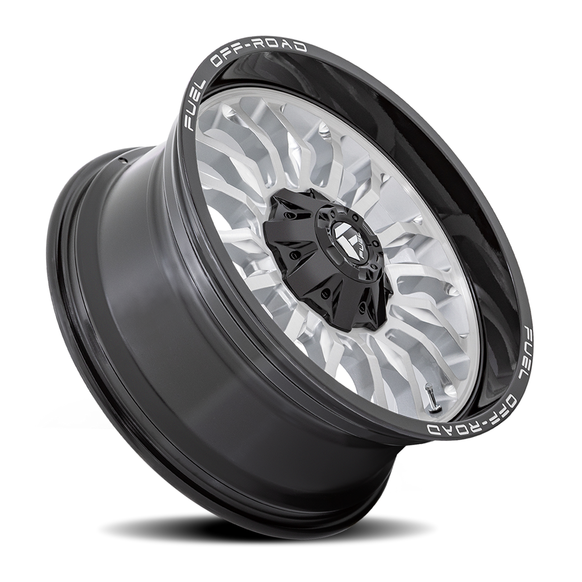 Aluminum Wheels 22X12 Arc D798 8 On 180 Silver/Brushed Face-Milled Black Lip 124.2 Bore -44 Offset Fuel Off Road Wheels