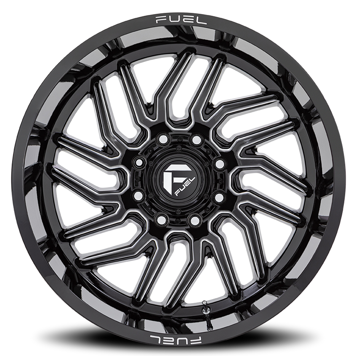 Aluminum Wheels 20X9 Hurricane D807 8 On 165.1 Gloss Black Milled 125.2 Bore 1 Offset Fuel Off Road Wheels