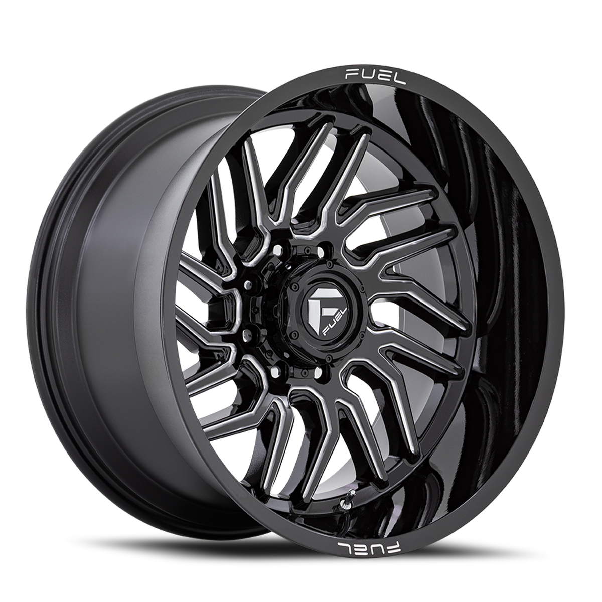 Aluminum Wheels 24X12 Hurricane D807 8 On 170 Gloss Black Milled 125.1 Bore -44 Offset Fuel Off Road Wheels