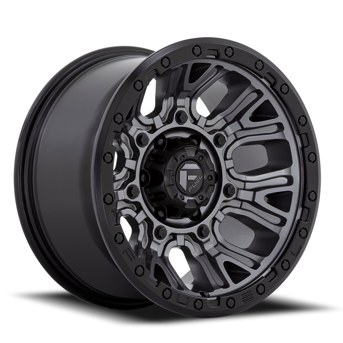 Fuel Off-Road Aluminum Wheels 20X9 Traction D825 Gunmetal Gray/Black Ring