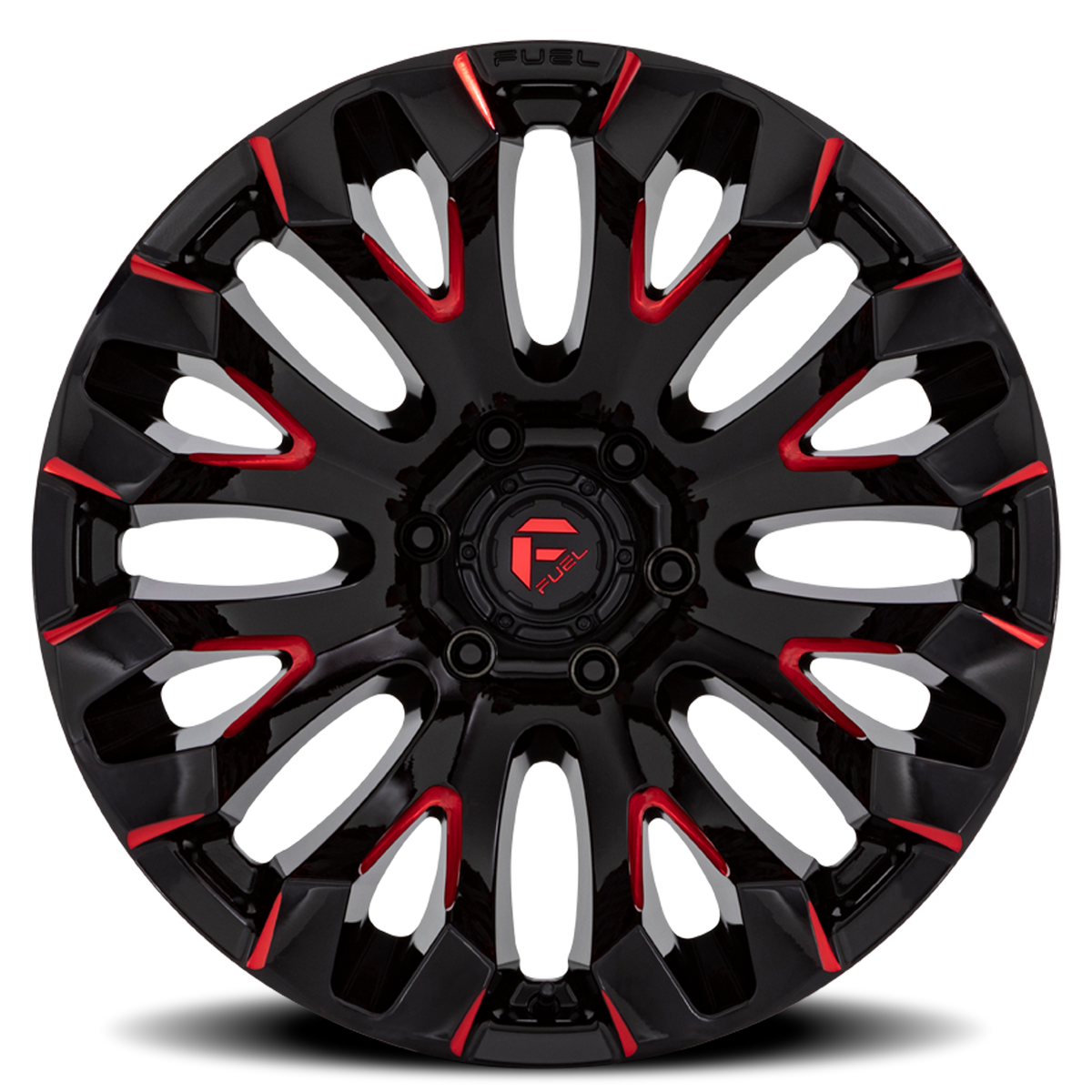 Aluminum Wheels 20X9 Quake D829 5 On 150 Gloss Black Milled Red 110.1 Bore 1 Offset Fuel Off Road Wheels