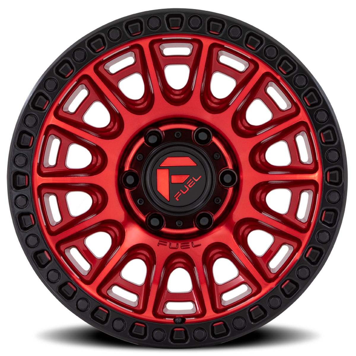 Aluminum Wheels 17X8.5 Cycle D834 6 On 139.7 Candy Red/Black Ring 106.1 Bore 25 Offset Fuel Off Road Wheels