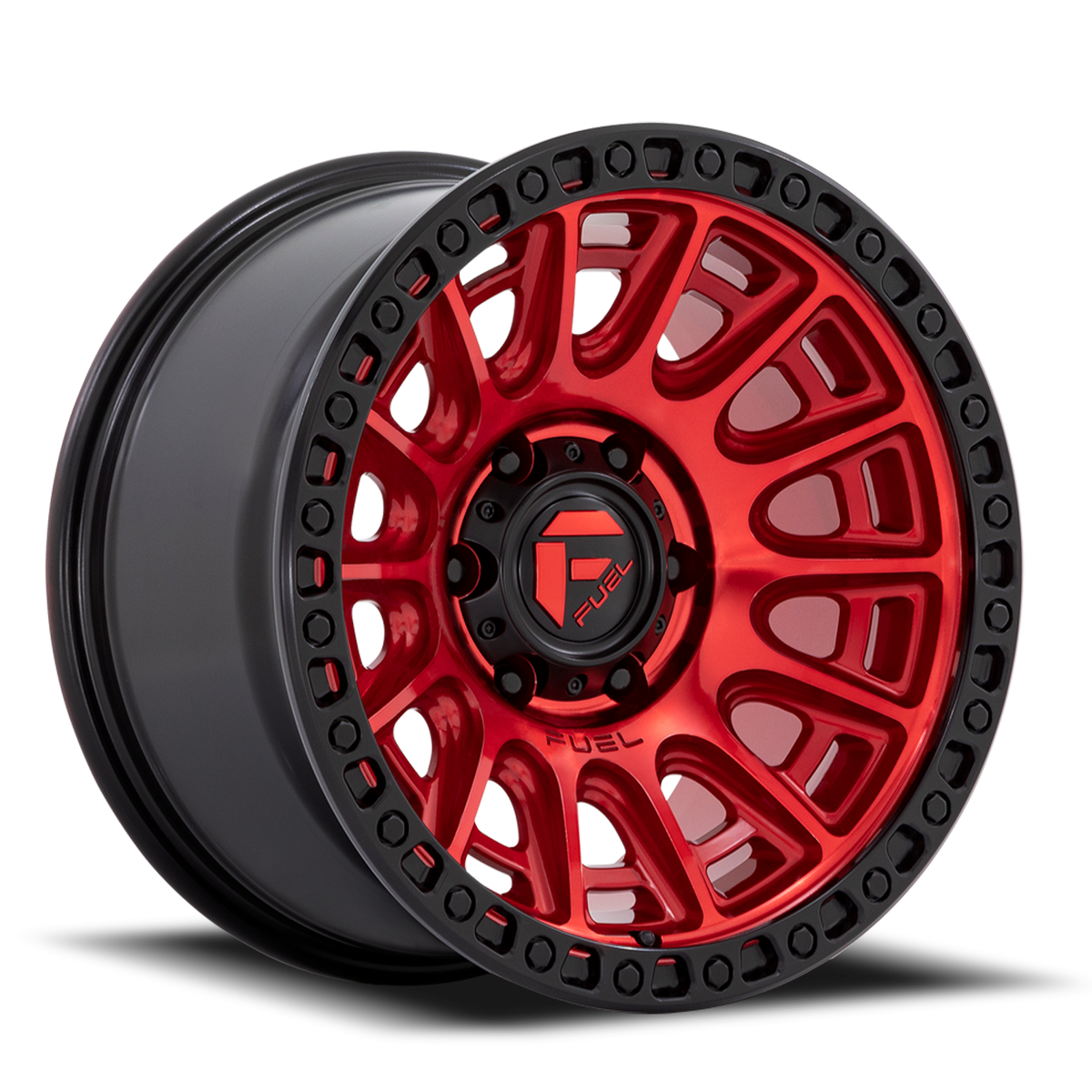 Aluminum Wheels 17X9 Cycle D834 5 On 127 Candy Red/Black Ring 71.5 Bore -12 Offset Fuel Off Road Wheels