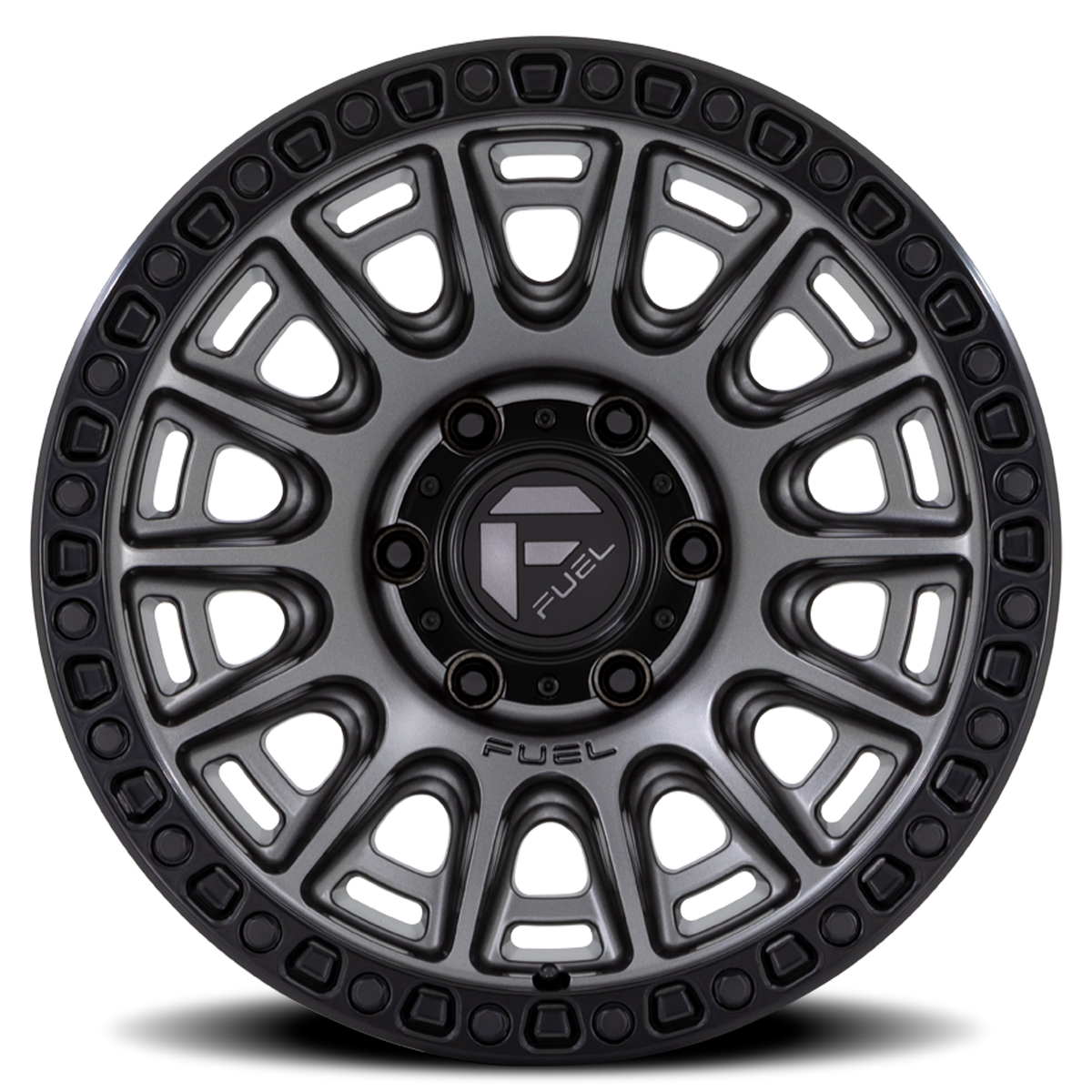 Aluminum Wheels 17X9 Cycle D835 6 On 139.7 Gunmetal Gray/Black Ring 106.1 Bore -12 Offset 38 Lbs Fuel Off Road Wheels