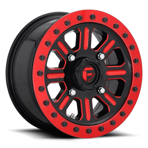 Fuel Off-Road Aluminum Wheels 15X10 Hardline Utv Beadlock D911 Gloss Black W/ Red Tint