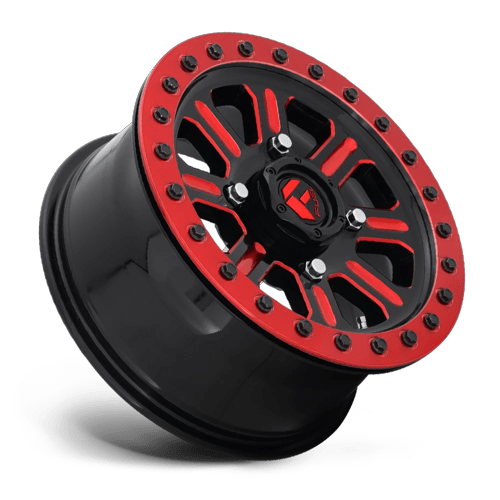 Fuel Off-Road Aluminum Wheels 15X10 Hardline Utv Beadlock D911 Gloss Black W/ Red Tint
