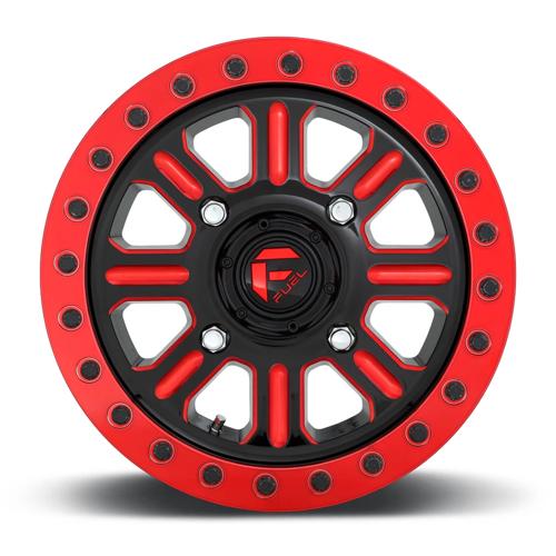 Fuel Off-Road Aluminum Wheels 15X10 Hardline Utv Beadlock D911 Gloss Black W/ Red Tint