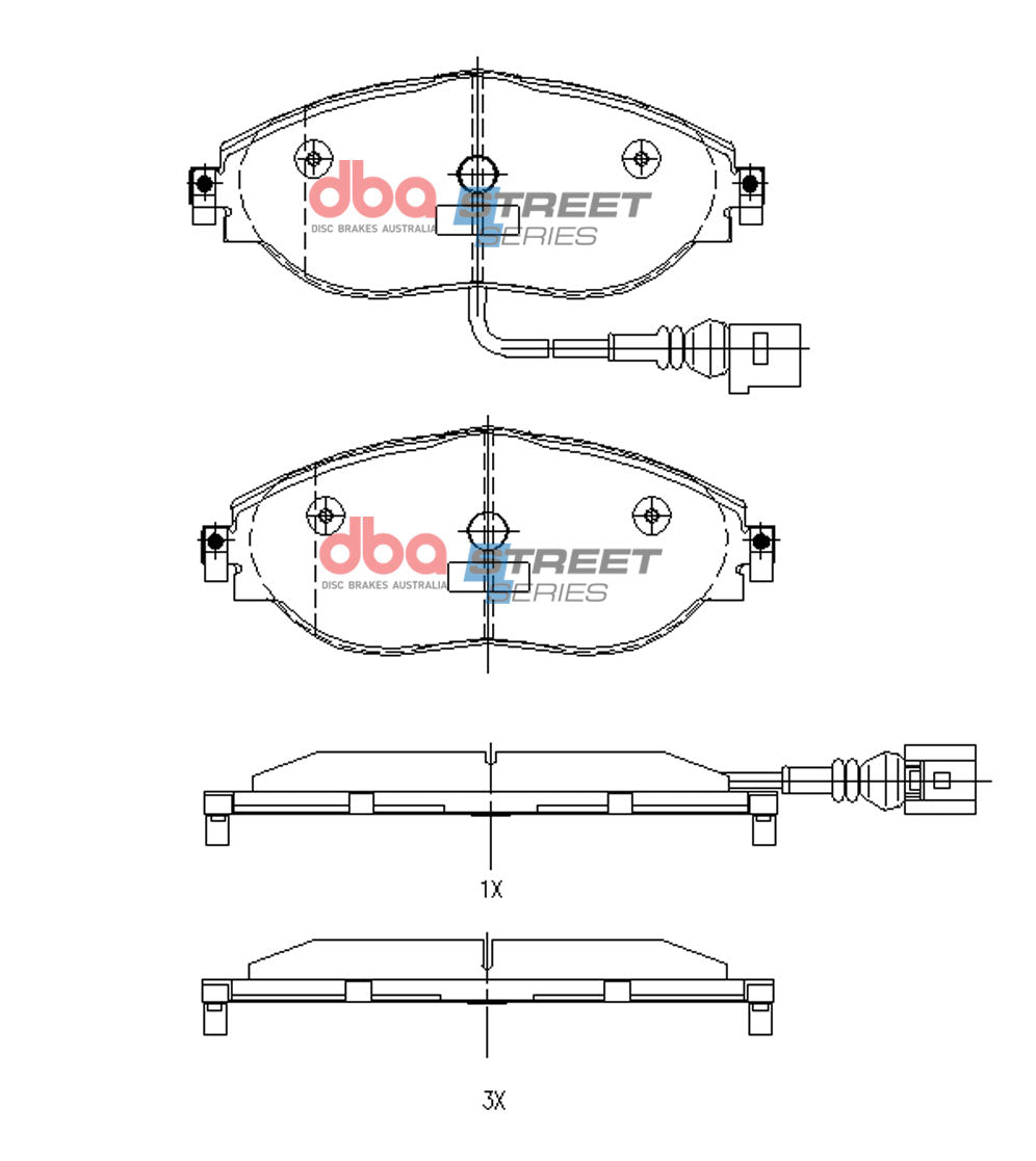 DBA 16-21 Volkswagen Golf (Mk VII) Street Series Front Brake Pads - DB8849SS