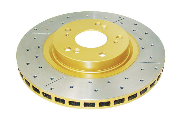 DBA 07-15 Acura CSX Type-S Front Street Series Drilled & Slotted Rotor w/Gold Hat - DBA2500X