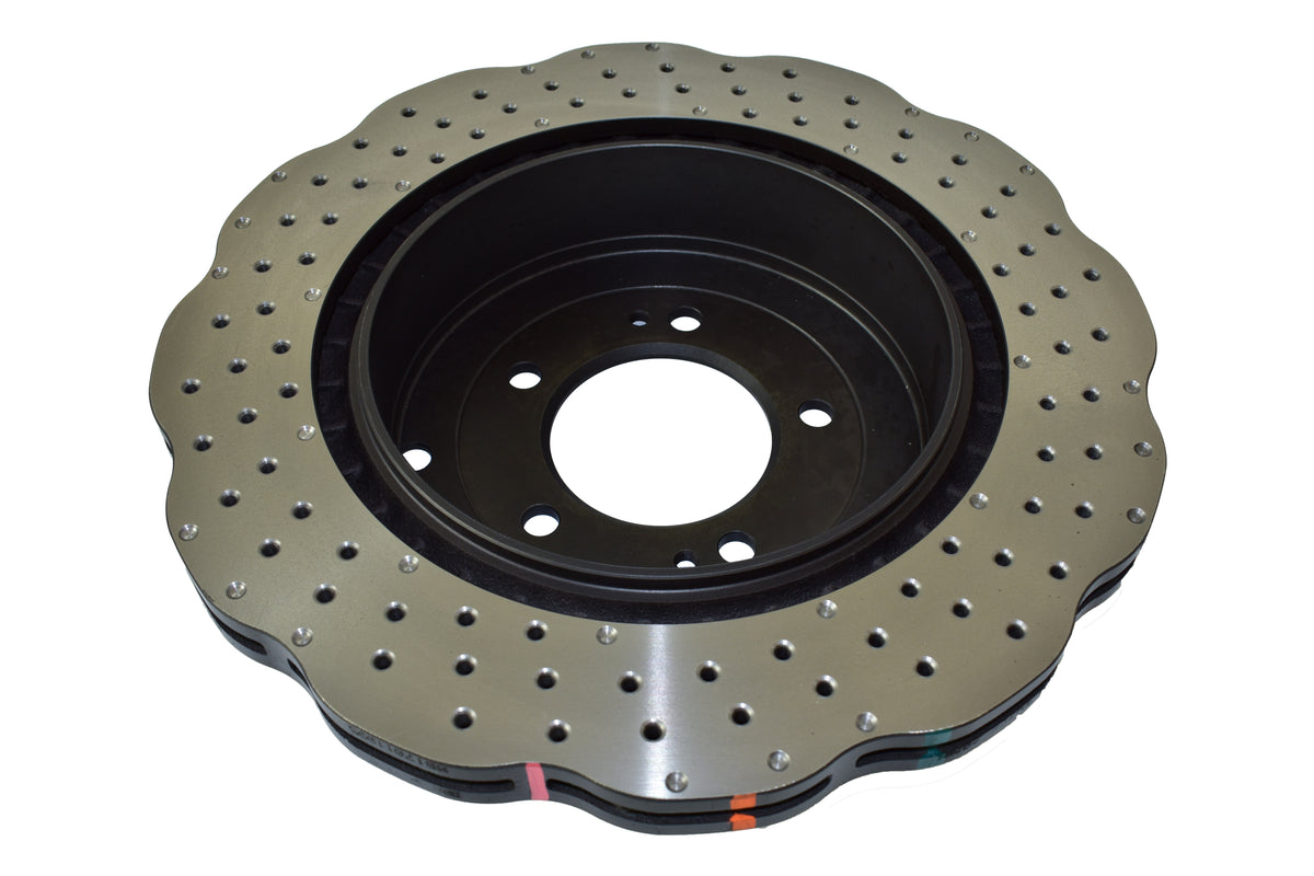 DBA 08-16 Mitsubishi Lancer Evolution Rear 4000 Series Drilled Wavey Rotor - DBA42225WXD