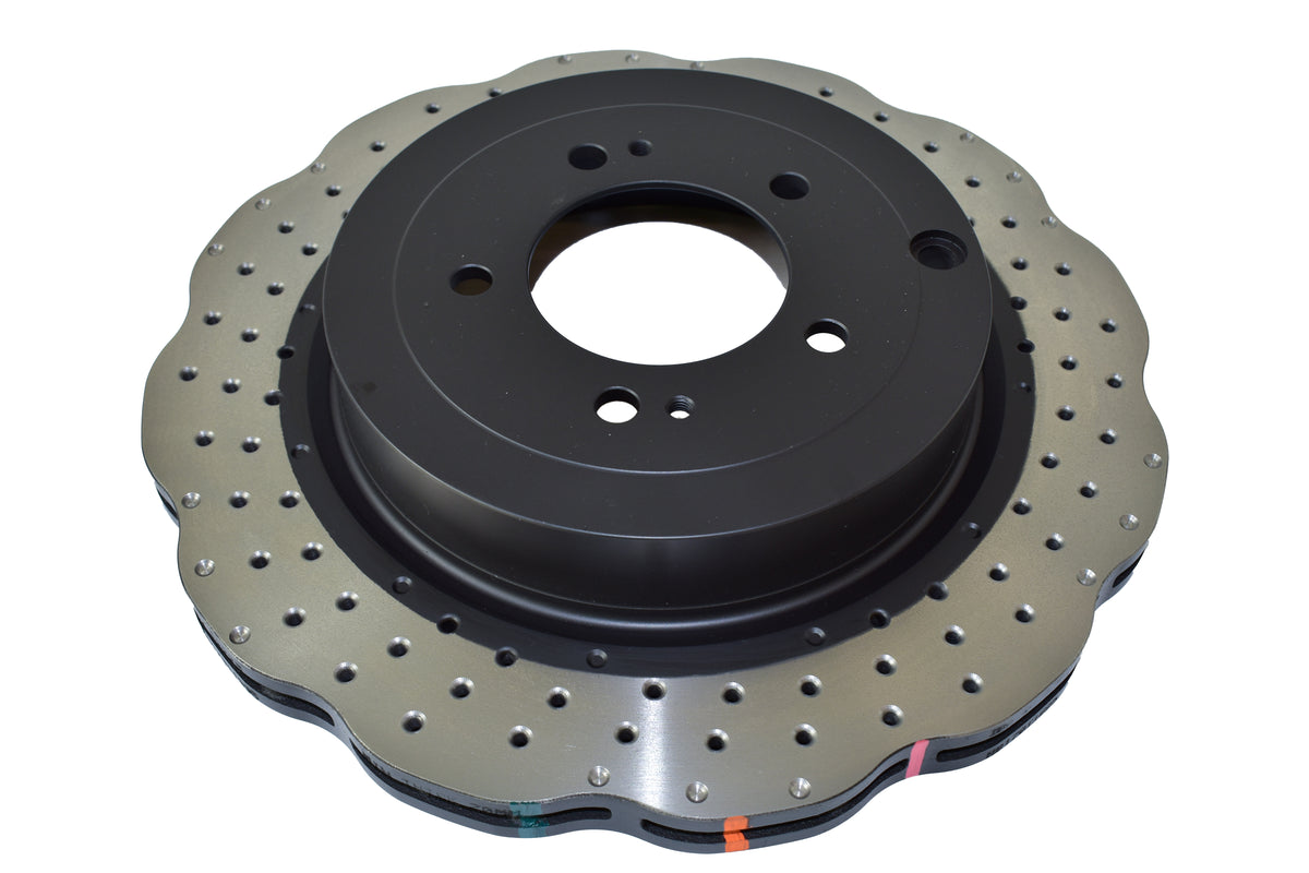 DBA 08-16 Mitsubishi Lancer Evolution Rear 4000 Series Drilled Wavey Rotor - DBA42225WXD