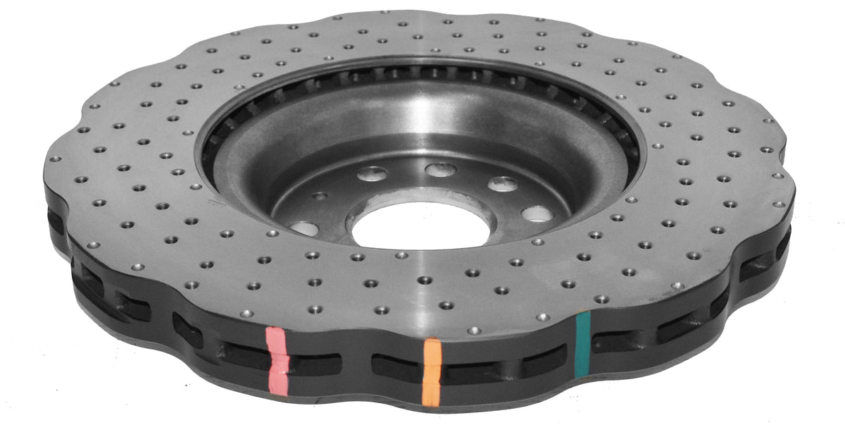DBA 15-20 Volkswagen Golf R Front 4000 Series Cross Drilled Rotor w/Silver Hat - DBA42830WSLVXD