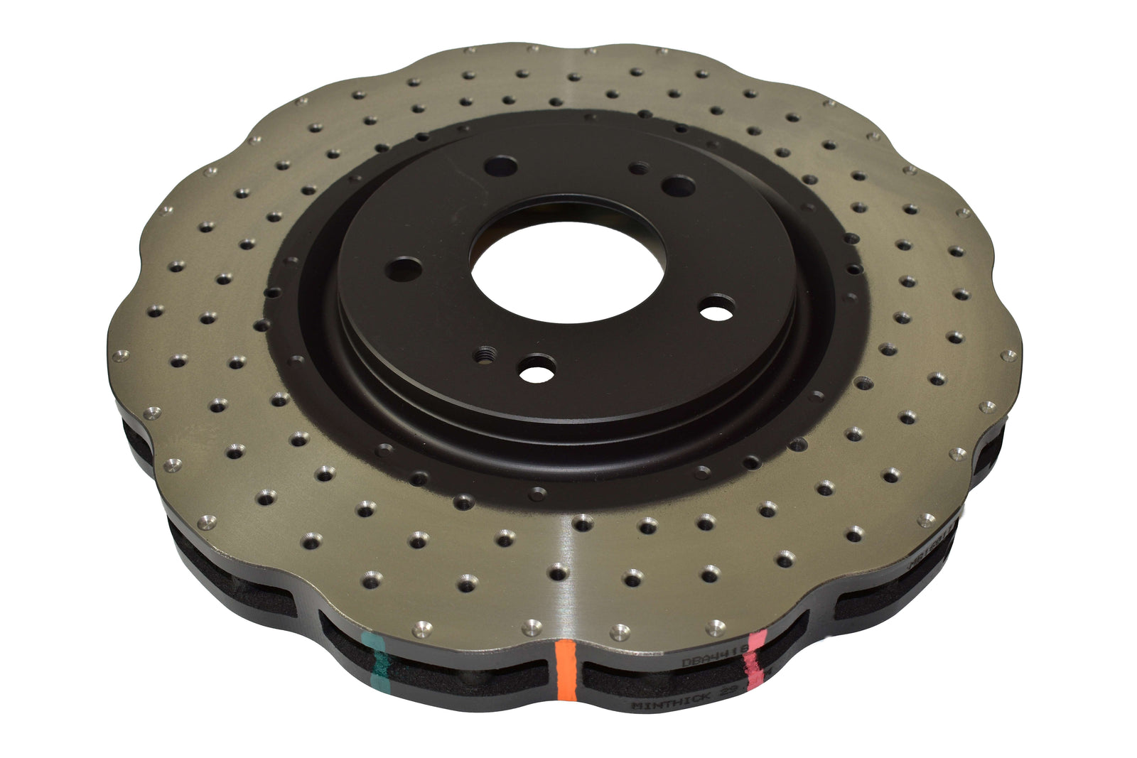 DBA 2003 Mitsubishi Lancer Evolution Front 4000 Series Drilled Wavey Rotor - DBA4418WXD