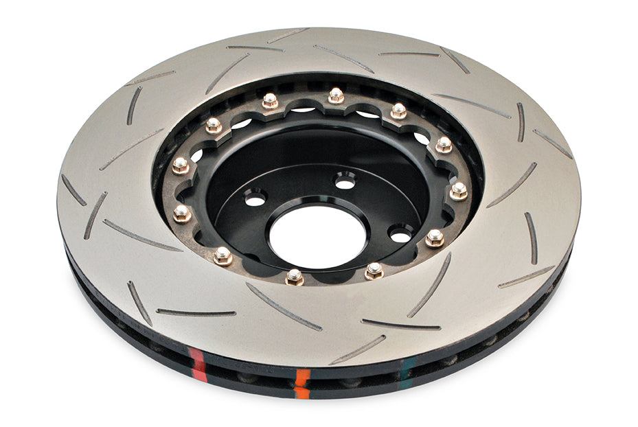 DBA 02-10 WRX / 13+ FR-S / 13+ BRZ Premium  Front Slotted 5000 Series 2 Piece Rotor w/ Black Hat - DBA5010BLKS