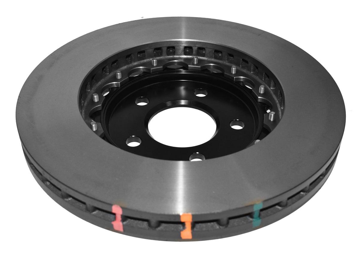 DBA 05-10 Ford Mustang GT / 11-13 V6 Front Slotted 5000 Series 2 Piece Rotor Assembled w/ Black Hat - DBA52113BLKS