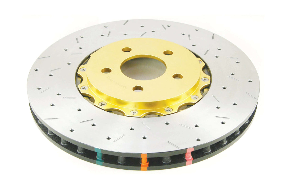 DBA 05-10 Mustang GT V8 Shelby Edition Front Drilled & Slotted 5000 Series 2 Piece Rotor Assembled w - DBA52124GLDXS