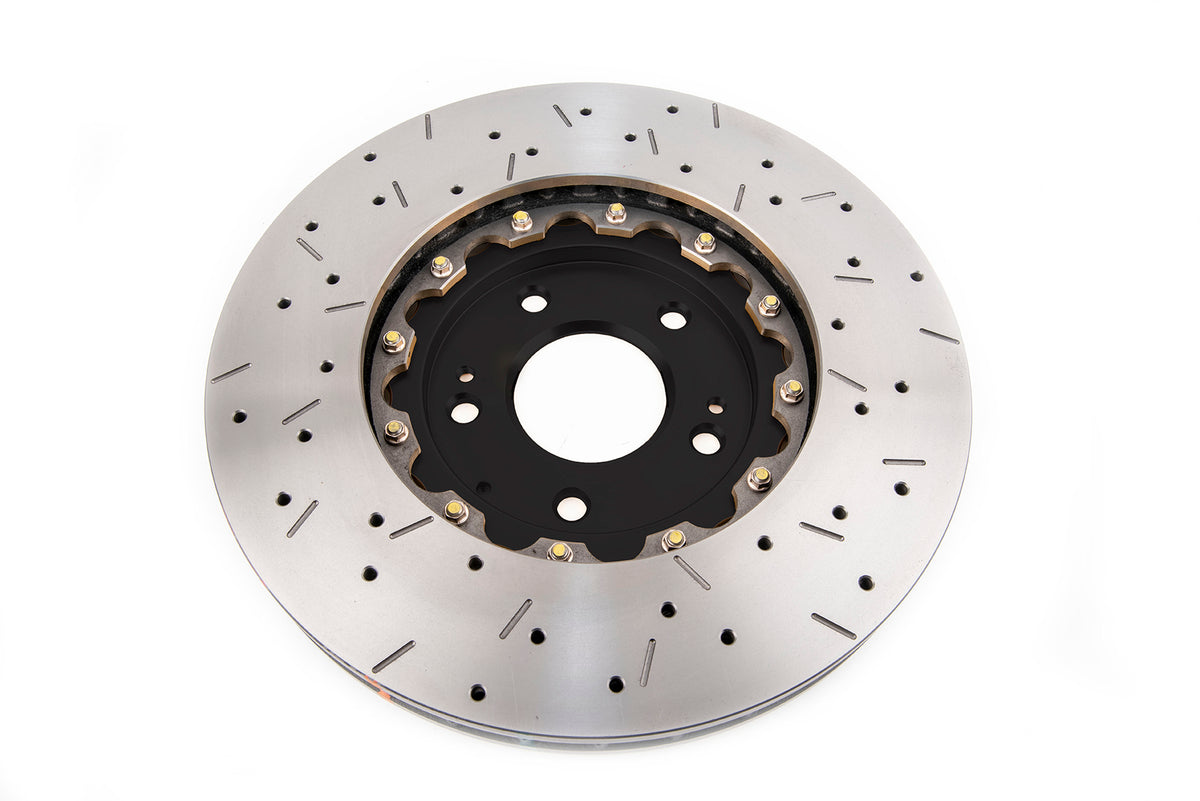 DBA 00-05 Mitsubishi Evo 5/6/7/8 / 06-08 Evo 9 Black Front Drilled & Slotted 5000 Series - DBA52218BLKXS