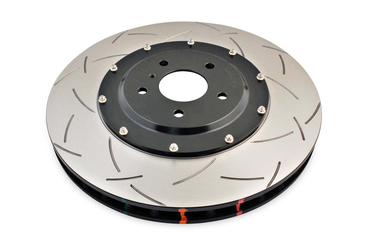 DBA 09-11 Nissan GTR R-35 Front Slotted 5000 Series 2 Piece Rotor Assembled w/ Black Hat - DBA52320BLKS