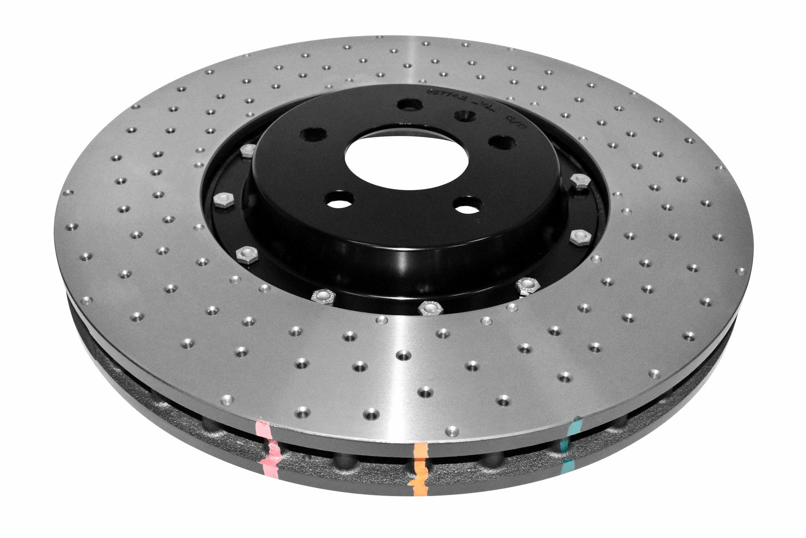 DBA 14-17 Audi A8 Quattro Front Slotted 5000 Series 2 Piece Rotor Assembled w/ Black Hat Drill/Dimp - DBA52774BLKXD