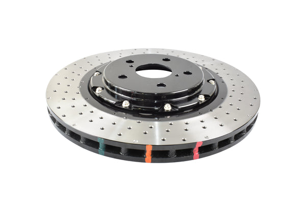 DBA 2021+ Toyota GR Yaris 5000 Series Drilled Front Brake Rotor - DBA53922BLKXD