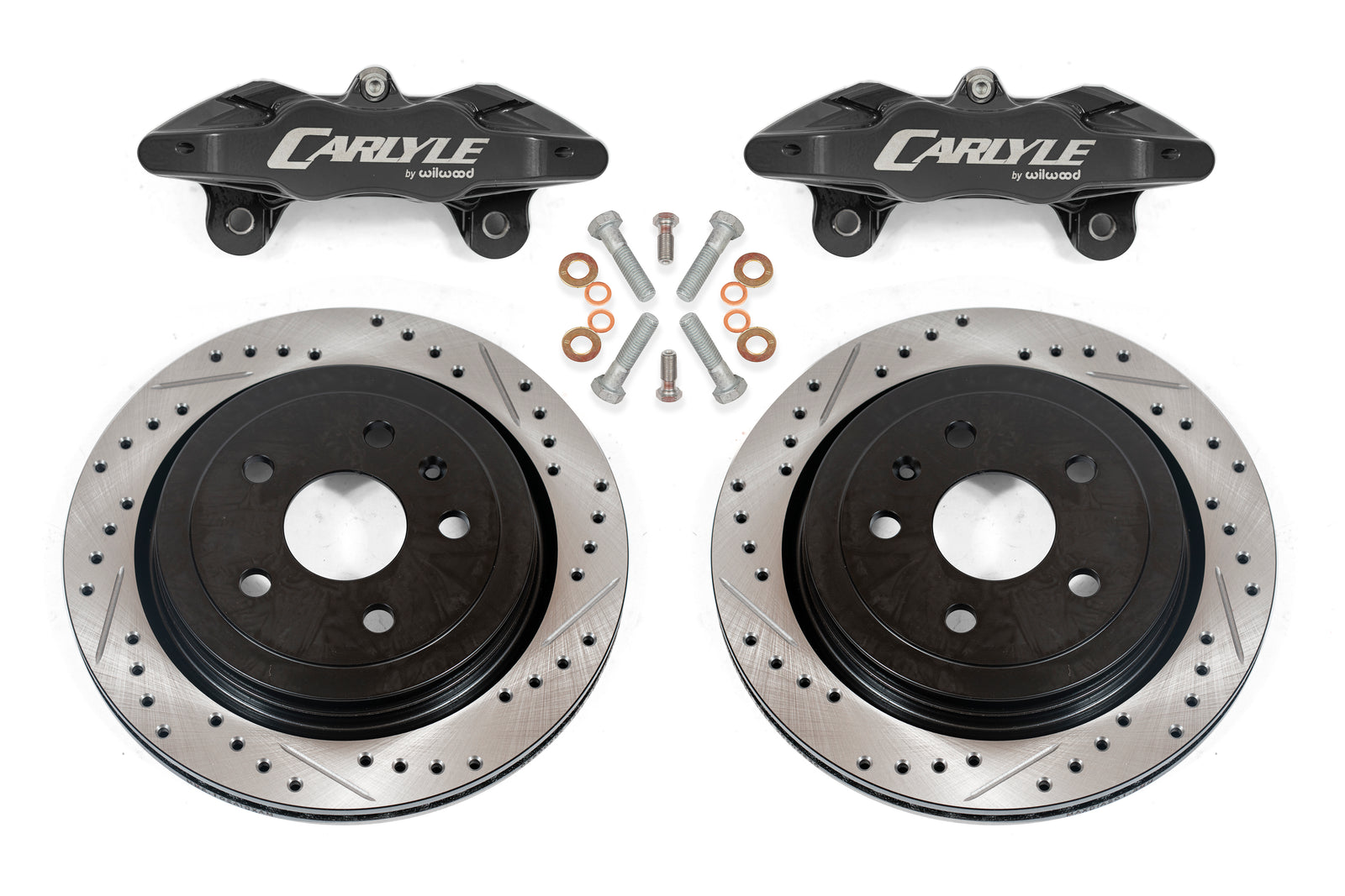 BMR 97-04 Chevrolet Corvette C5 Brake Kit For 15in Conversion Drilled & Slotted Rotors Black Caliper - DBK552