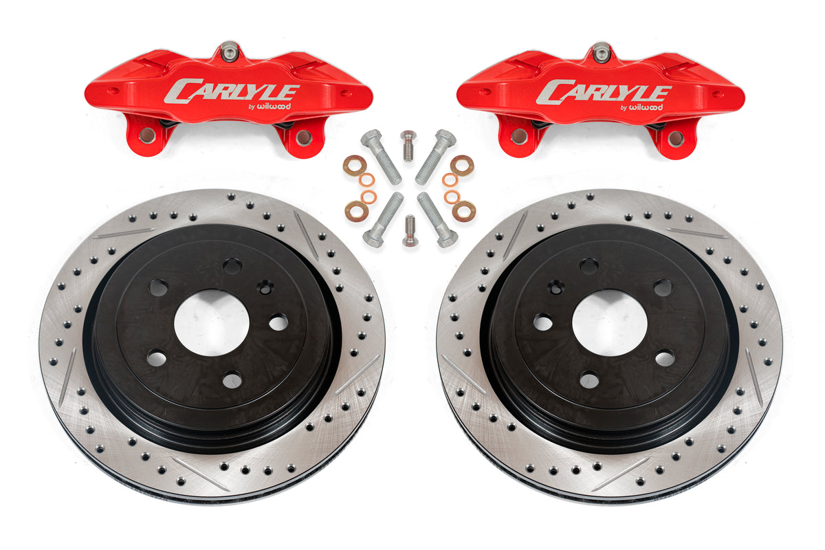 BMR 97-04 Chevrolet Corvette C5 Brake Kit For 15in Conversion Drilled & Slotted Rotors Red Calipers - DBK553