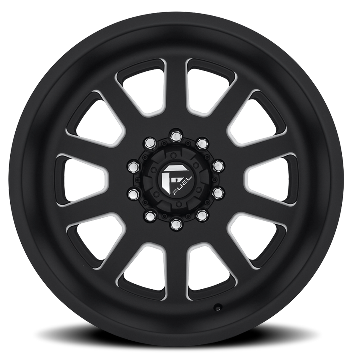 Dually Wheels 22X12 FF09D Dually DE09 Super Single BK 8 On 170 Matte Black Milled 125.1 Bore -50 Offset Front Dually Fuel Off Road Wheels