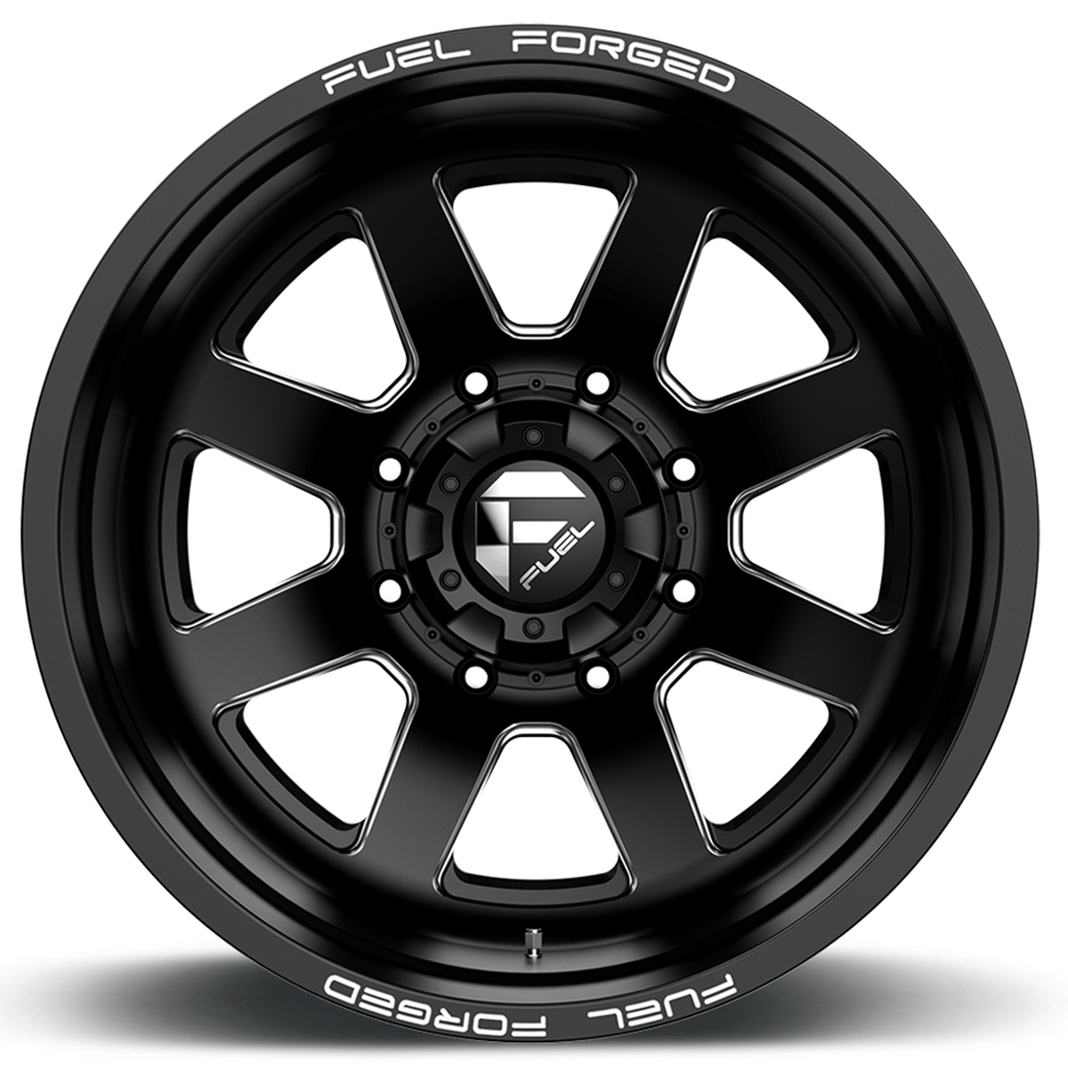 Dually Wheels 24X8.25 FF09D Dually DE09 BK 8 On 165.1 Matte Black Milled 121.7 Bore -265 Offset Outer Dually Fuel Off Road Wheels