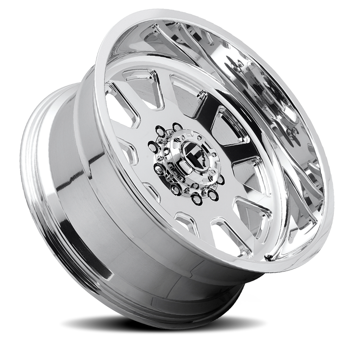 Dually Wheels 22X12 FF09D Dually DE09 Super Single PO 8 On 180 Polished 124.3 Bore -50 Offset Front Dually Fuel Off Road Wheels