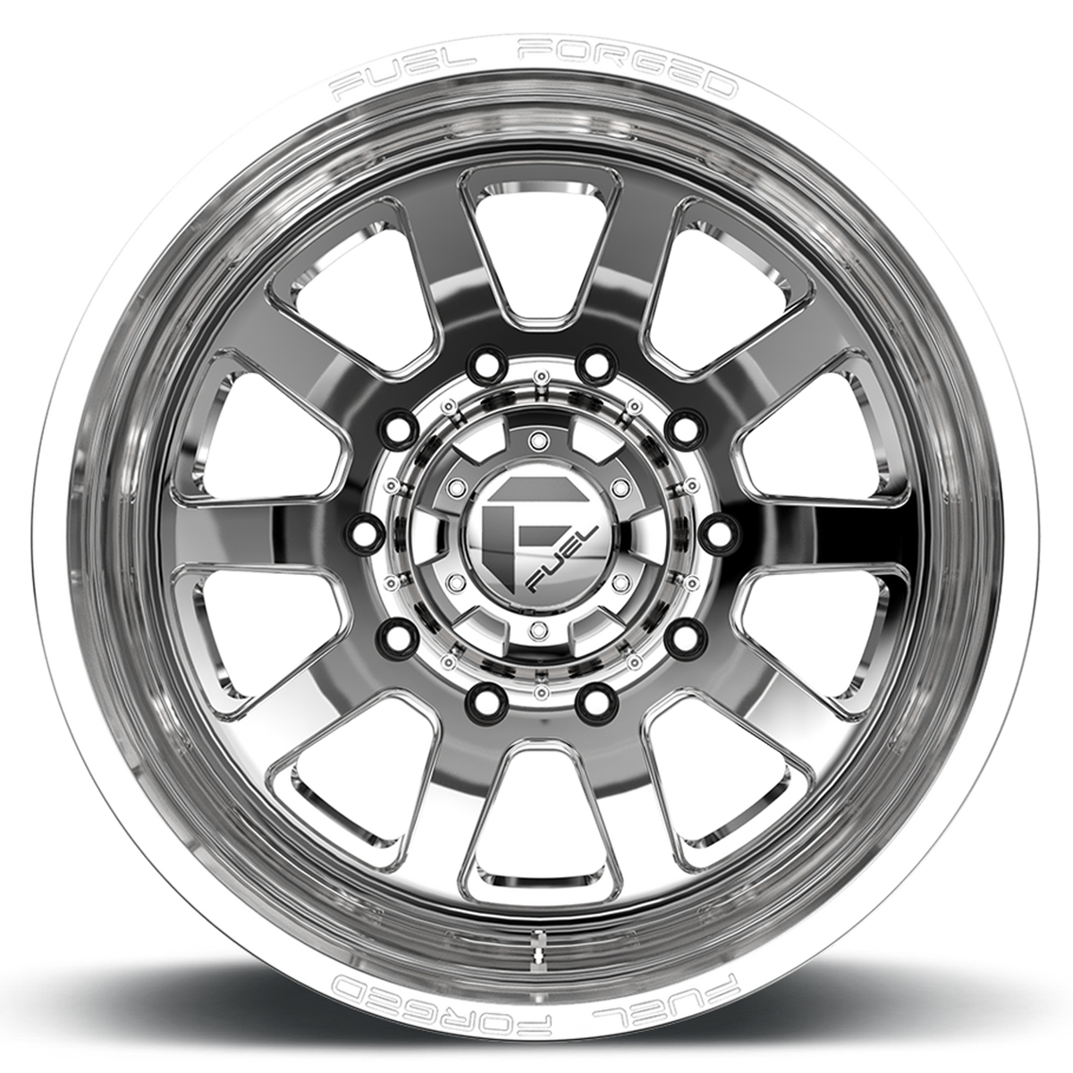 Dually Wheels 22X8.5 FF09D Dually DE09 PO 10 On 225 Polished 170.1 Bore -202 Offset Outer Dually Fuel Off Road Wheels