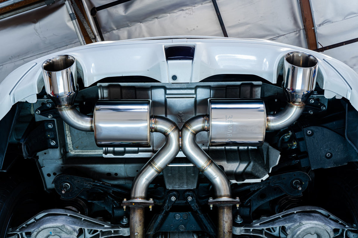 Remark Nissan 370Z (Z34) V2 Axle Back Exhaust w/ Burnt Stainless Steel Double Wall Tip - RK-A2063N-01P