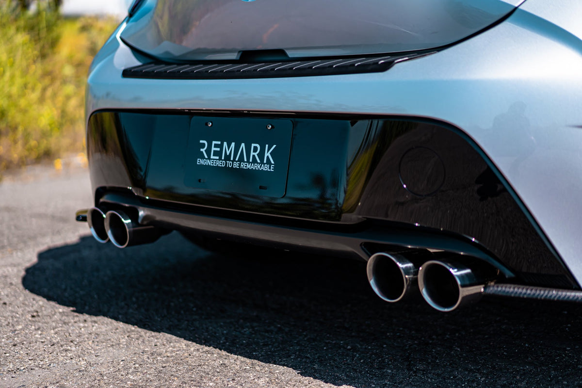 Remark 2019+ Toyota Corolla Hatchback Quad-Exit Cat-Back Exhaust Burnt Stainless Steel - RK-C4063T-01P
