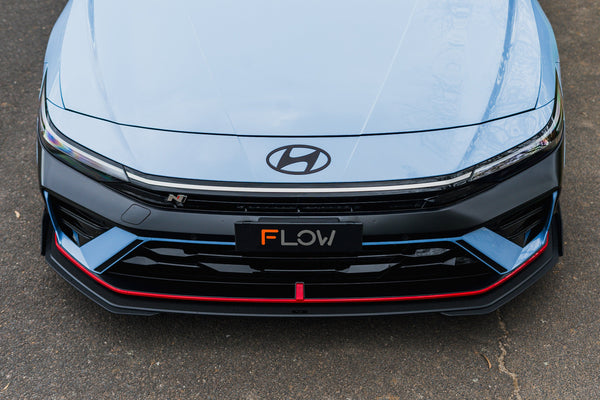 Flow Designs - CN7 V2 Elantra N Sedan Facelift V2 - 2024 Front Lip Splitter & Mounting Brackets (Pair) by Flow Designs - fron