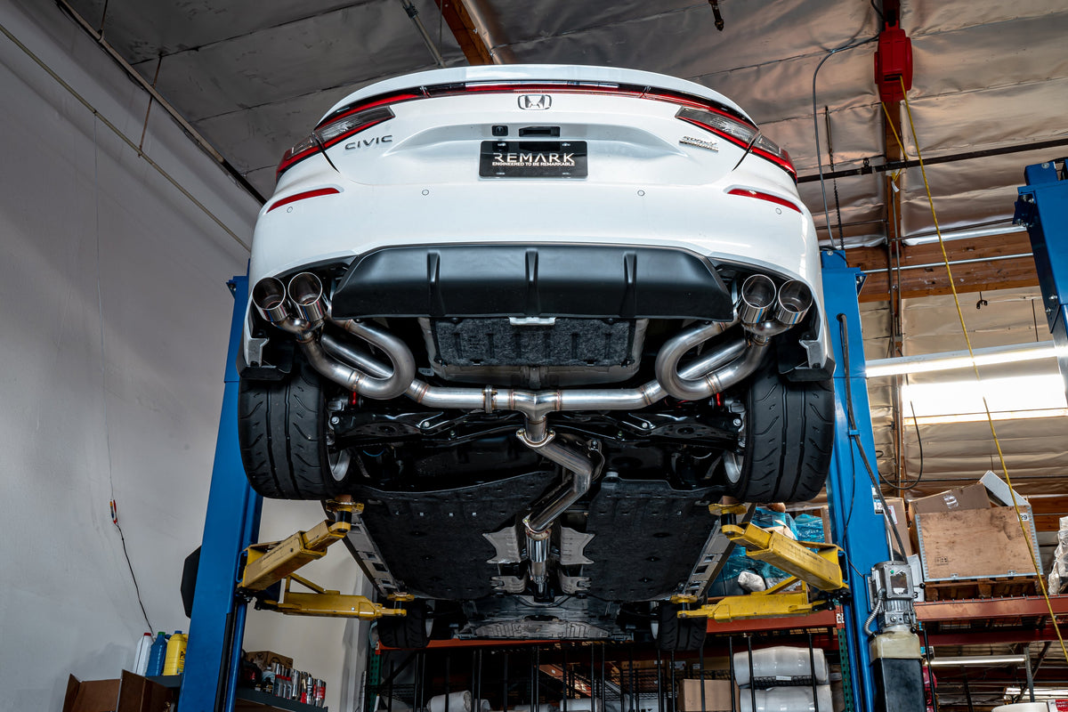 Remark 2022+ Honda Civic Hatchback Sport Touring FL1 (Link Loop) Catback Exhaust Burnt Stainless Tip - RK-C4063H-07T