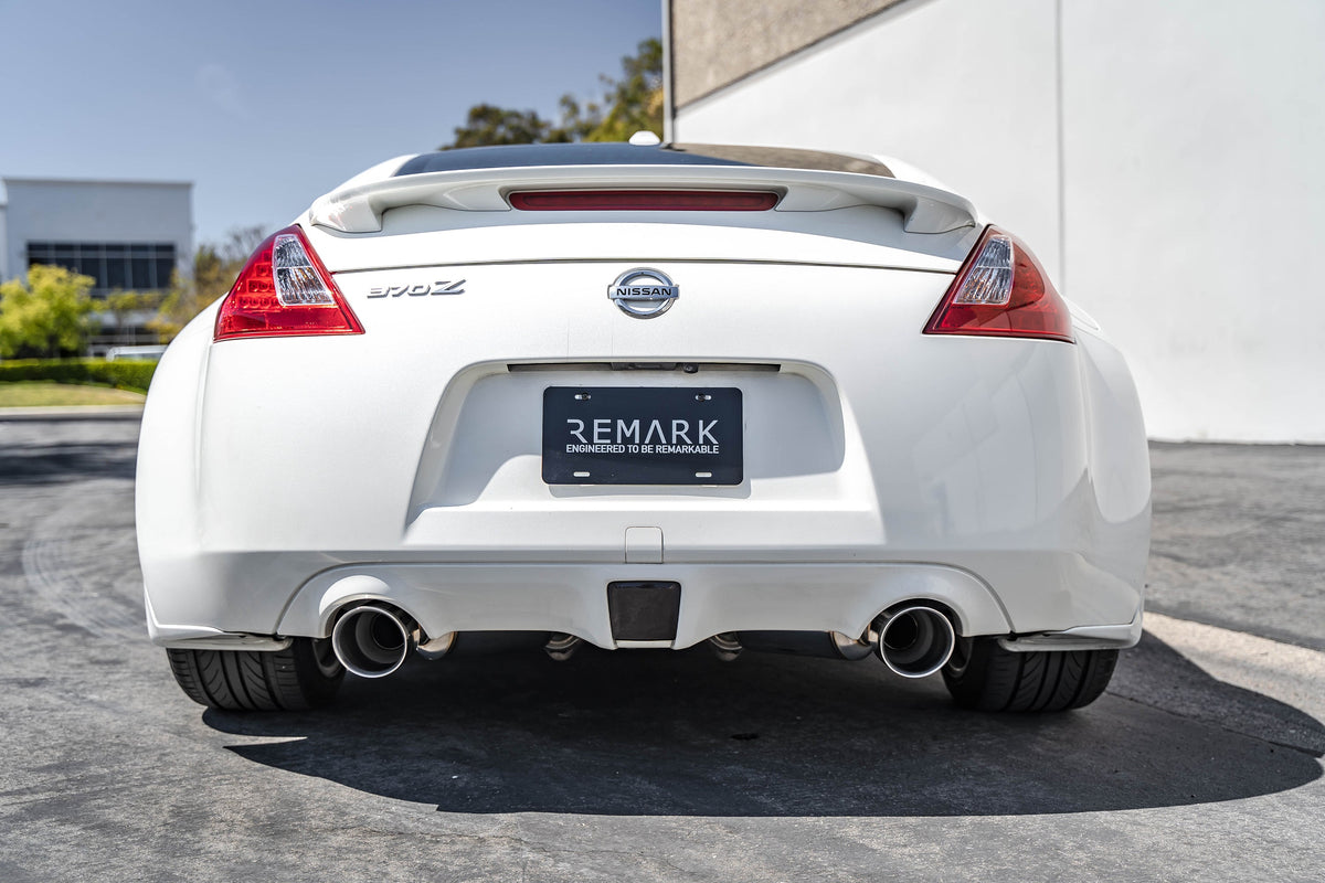Remark 09-19 Nissan 370z Axle Back Exhaust w/Burnt Stainless Double Wall Tip - RO-TT34-D