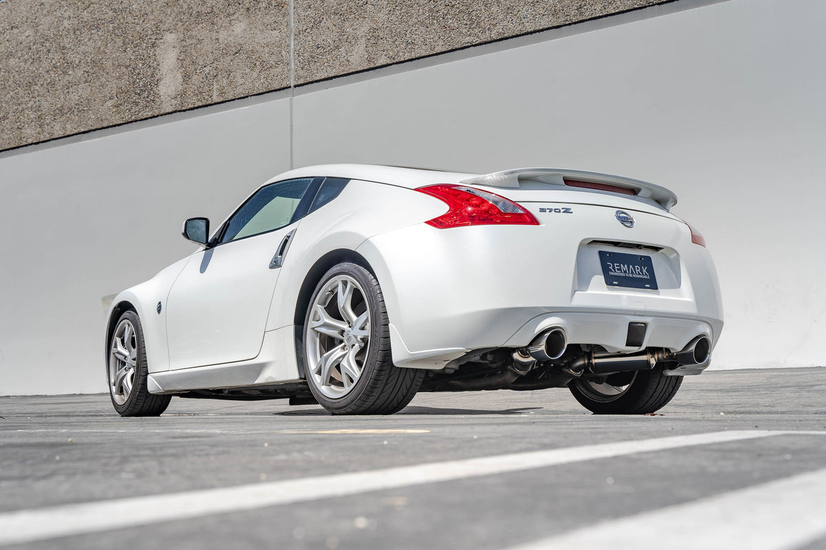 Remark 09-19 Nissan 370z Axle Back Exhaust w/Burnt Stainless Double Wall Tip - RO-TT34-D