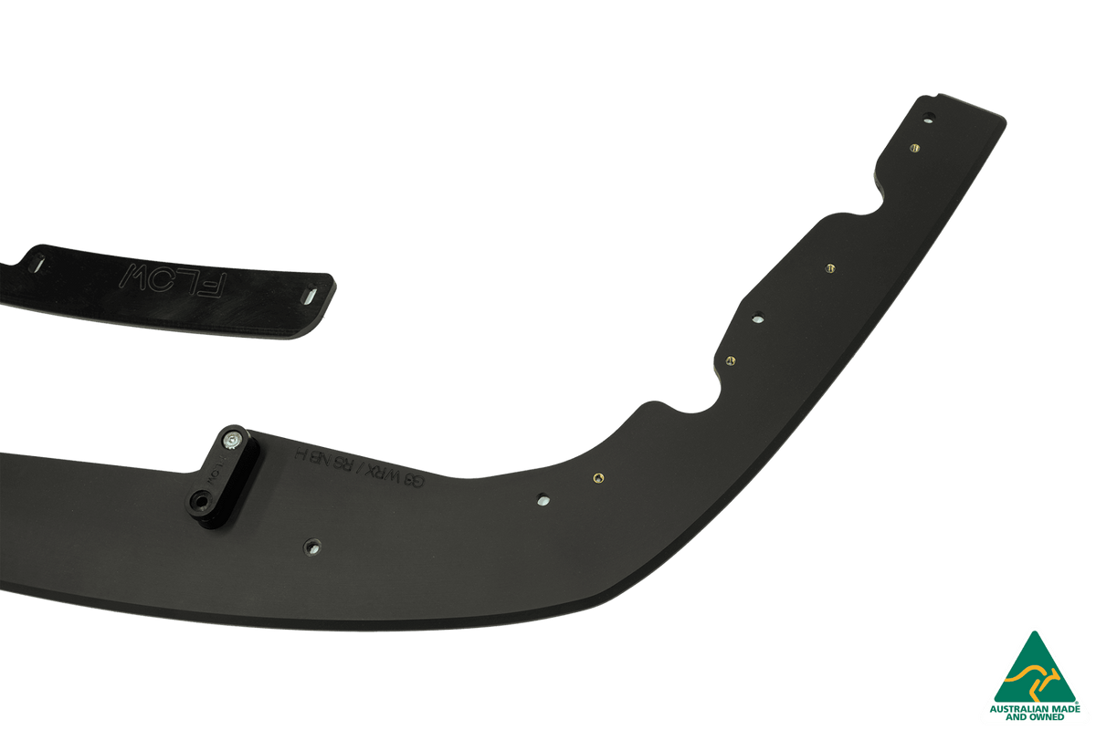 Flow Designs - Impreza WRX/RS G3 Sedan PFL Front Lip Splitter &amp; Mounting Brace