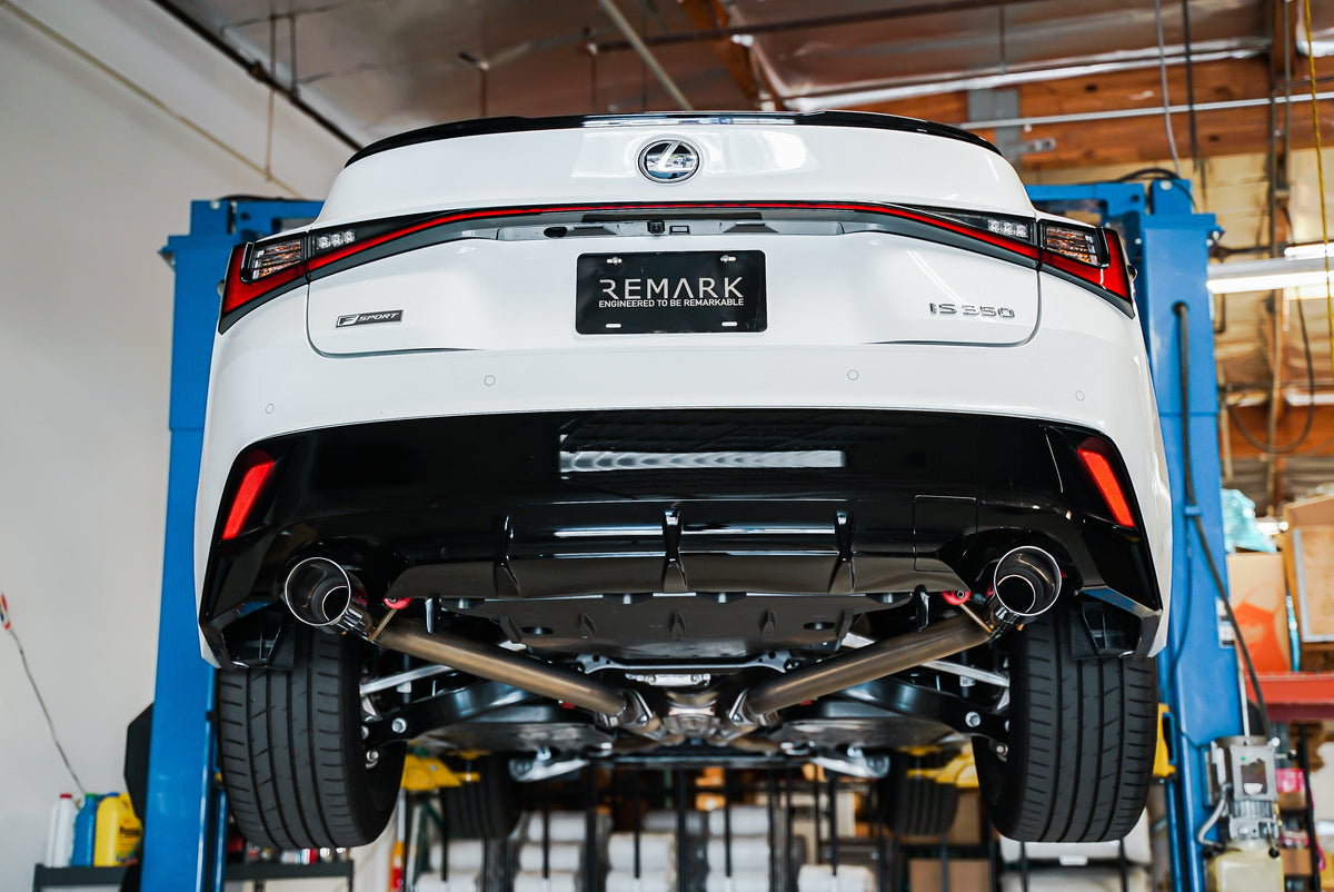 Remark 2021+ Lexus IS350 Axle Back Exhaust w/Burnt Single Wall Tip - RO-TTE4-S