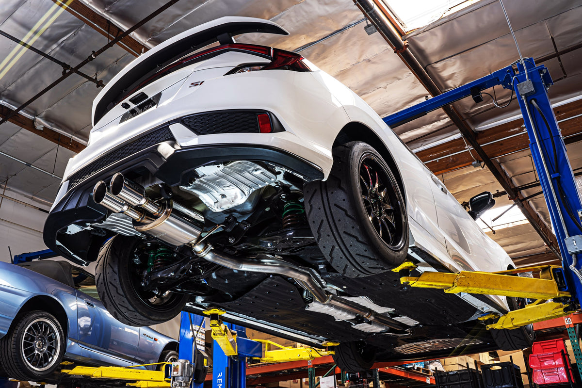 Remark 2017 Civic Si 4 Door Sedan Cat Back Exhaust w/Stainless Double Wall Tip (Not Resonated) - RK-C1076H-02