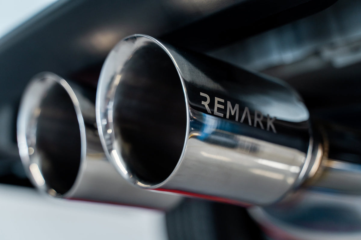 Remark 2017 Civic Si 4 Door Sedan Cat Back Exhaust w/Stainless Double Wall Tip (Not Resonated) - RK-C1076H-02