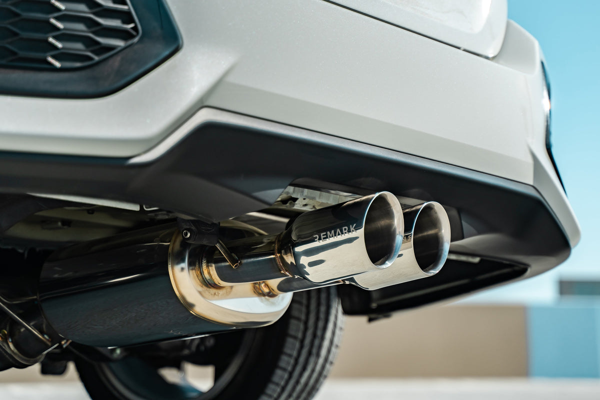 Remark 2017 Civic Si 4 Door Sedan Cat Back Exhaust w/Stainless Double Wall Tip (Not Resonated) - RK-C1076H-02