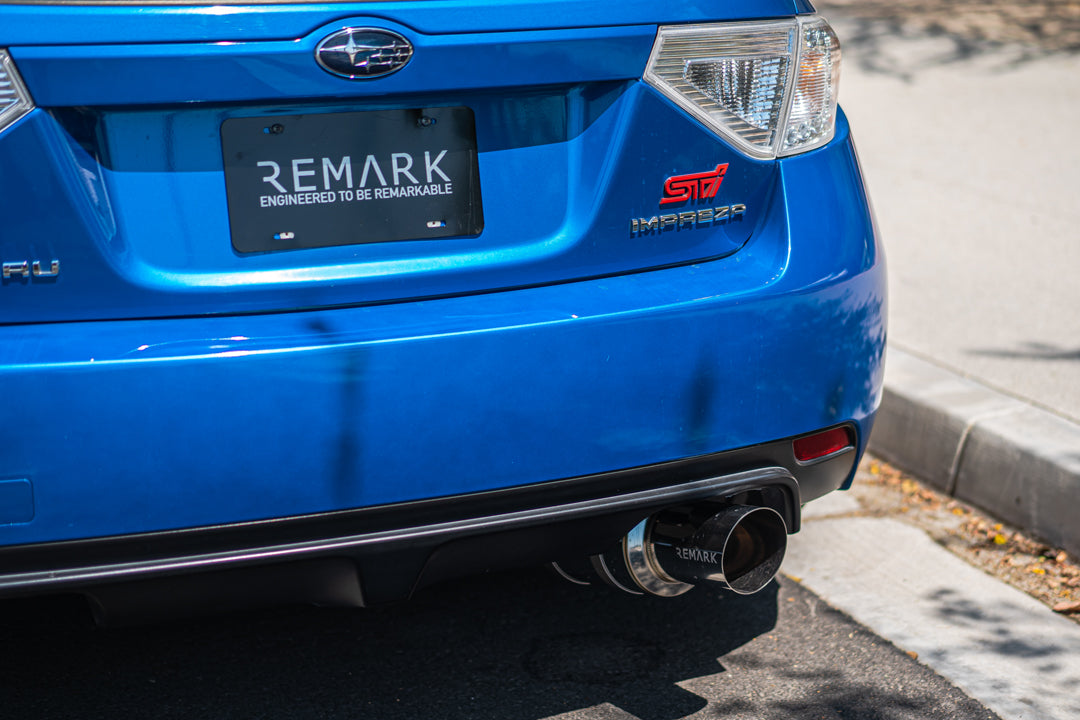 Remark 08-14 Subaru WRX / STI Hatch Cat-Back Exhaust R1 Spec Single Exit Stainless Steel - RK-C1076S-02