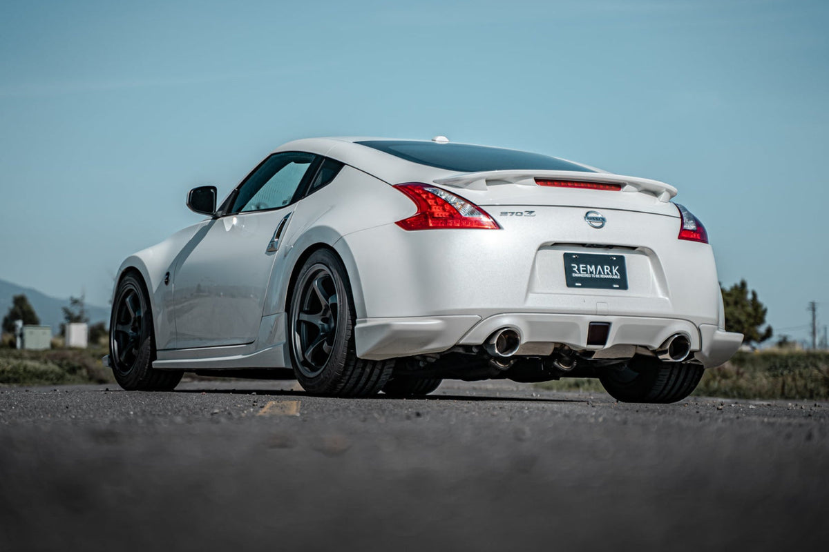 Remark Nissan 370Z (Z34) V2 Axle Back Exhaust w/ Burnt Stainless Steel Double Wall Tip - RK-A2063N-01P