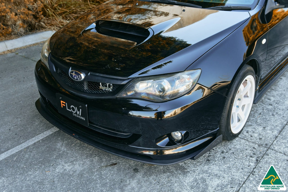 Flow Designs - Impreza WRX/RS G3 Hatch PFL Front Lip Splitter &amp; Mounting Brace