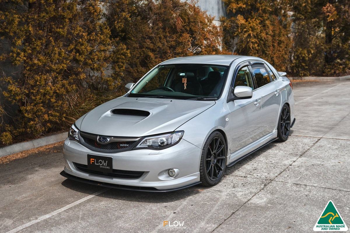 Flow Designs - Impreza WRX/RS G3 Sedan PFL Front Lip Splitter &amp; Mounting Brace